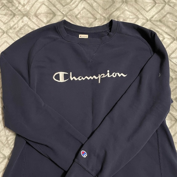 COPY - Mens navy champion crew neck sweater - Picture 2 of 3